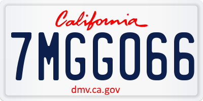 CA license plate 7MGG066
