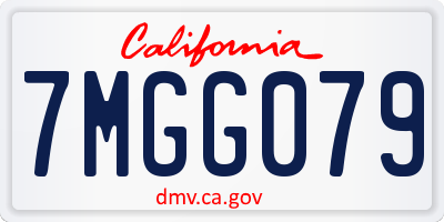 CA license plate 7MGG079