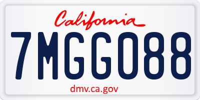 CA license plate 7MGG088