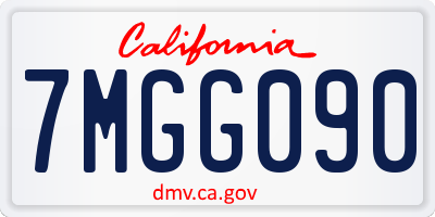 CA license plate 7MGG090