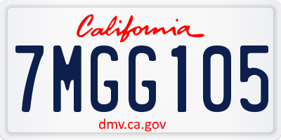 CA license plate 7MGG105