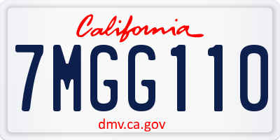 CA license plate 7MGG110