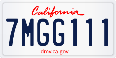 CA license plate 7MGG111