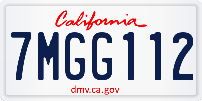 CA license plate 7MGG112