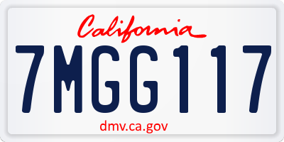 CA license plate 7MGG117