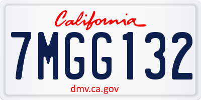 CA license plate 7MGG132