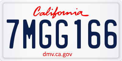 CA license plate 7MGG166