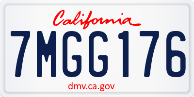 CA license plate 7MGG176