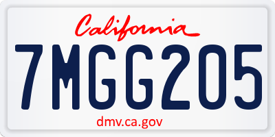 CA license plate 7MGG205