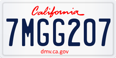 CA license plate 7MGG207