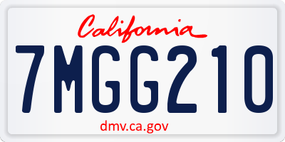 CA license plate 7MGG210