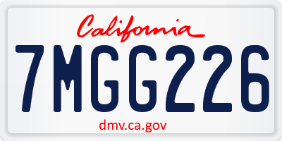 CA license plate 7MGG226