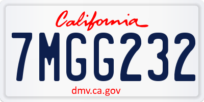 CA license plate 7MGG232