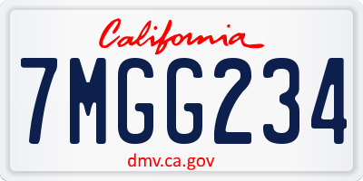 CA license plate 7MGG234