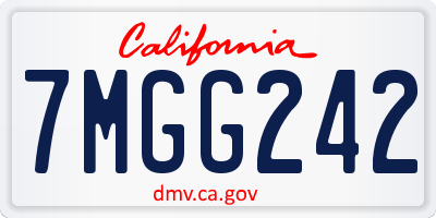 CA license plate 7MGG242