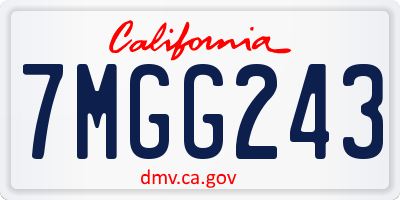 CA license plate 7MGG243