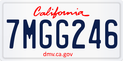 CA license plate 7MGG246