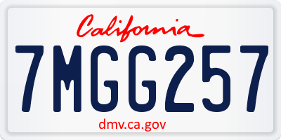 CA license plate 7MGG257