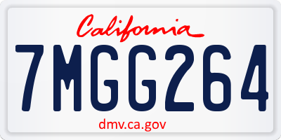 CA license plate 7MGG264