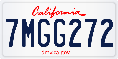 CA license plate 7MGG272
