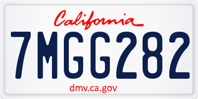 CA license plate 7MGG282