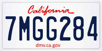 CA license plate 7MGG284