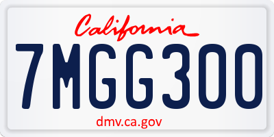 CA license plate 7MGG300