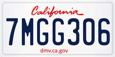 CA license plate 7MGG306