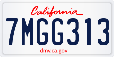 CA license plate 7MGG313