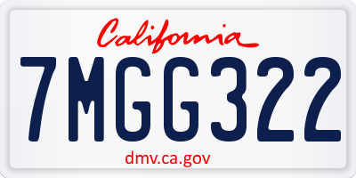 CA license plate 7MGG322