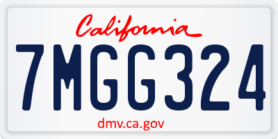CA license plate 7MGG324