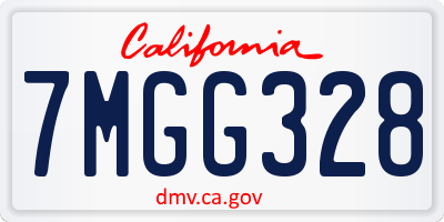 CA license plate 7MGG328