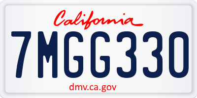 CA license plate 7MGG330