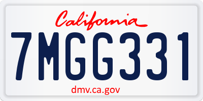 CA license plate 7MGG331