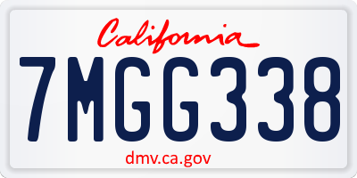 CA license plate 7MGG338