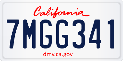 CA license plate 7MGG341