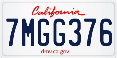 CA license plate 7MGG376