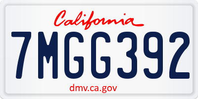 CA license plate 7MGG392