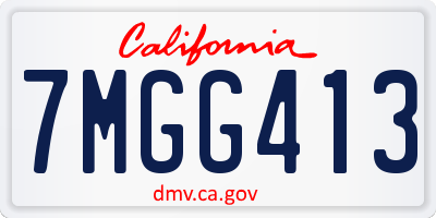 CA license plate 7MGG413