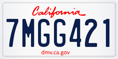 CA license plate 7MGG421