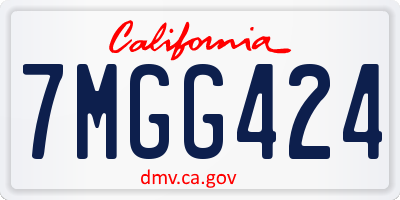 CA license plate 7MGG424