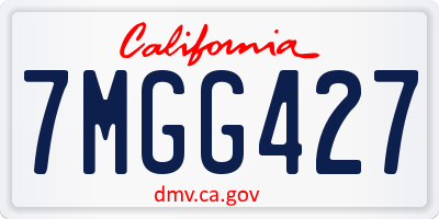 CA license plate 7MGG427