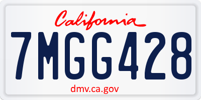 CA license plate 7MGG428