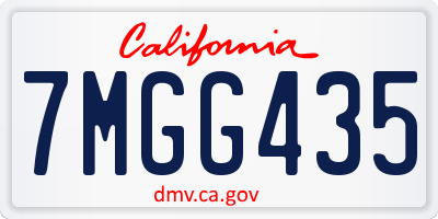CA license plate 7MGG435