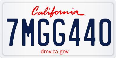 CA license plate 7MGG440
