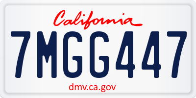 CA license plate 7MGG447