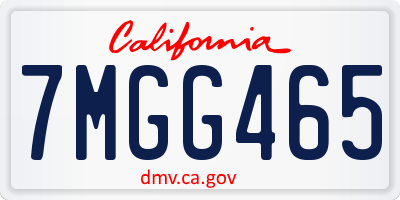 CA license plate 7MGG465