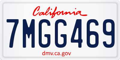 CA license plate 7MGG469