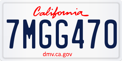 CA license plate 7MGG470