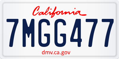 CA license plate 7MGG477